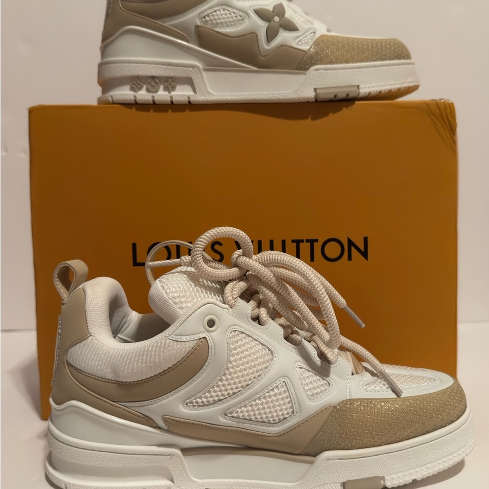 Louis Vuitton Beige and White Skater Sneakers - Picture 12 of 15